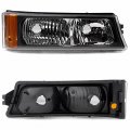 Bumper Corner Lights For 2003-2006 Chevy Silverado And Avalanche Black Housing Clear Lens Amber Reflector Signal Parking Light 