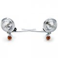 Krator Chrome Motorcycle Driving Passing Spotlight Light Bar Turn Signals Cruiser