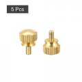Uxcell 5pcs Knurled Thumb Screws M3x6mm Brass Shoulder Bolts Stepped Grip Knobs Fasteners For Pc Electronic Mechanical