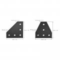 Uxcell Outside Joining Plate Set 60x60x4mm 5-hole Joint Brackets For 2020 Aluminum Extrusion Black 9pcs L Shape 4pcs T 5pcs