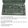 Uxcell 1 4-inch And 3 8-inch Drive 6-point Socket Star Set Sae Inch Metric With Reversible Ratchet 40 Pcs