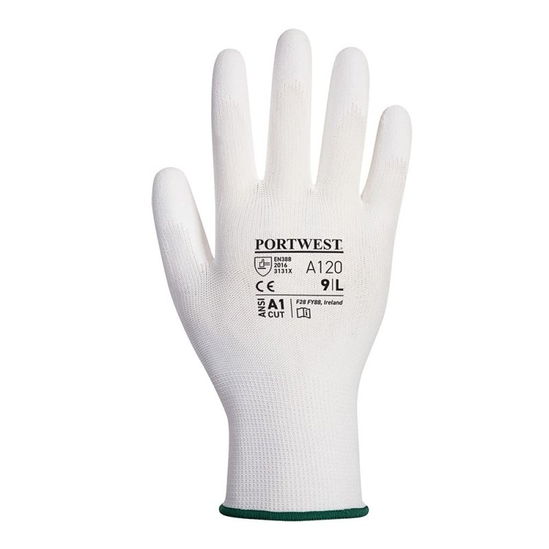 Portwest A120 Pu Palm Glove White Large
