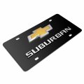 Ipick Image Made For Chevrolet Suburban Gold Bowtie 3d Dual Logo Black Stainless Steel License Plate