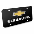 Ipick Image Made For Chevrolet Suburban Gold Bowtie 3d Dual Logo Black Stainless Steel License Plate