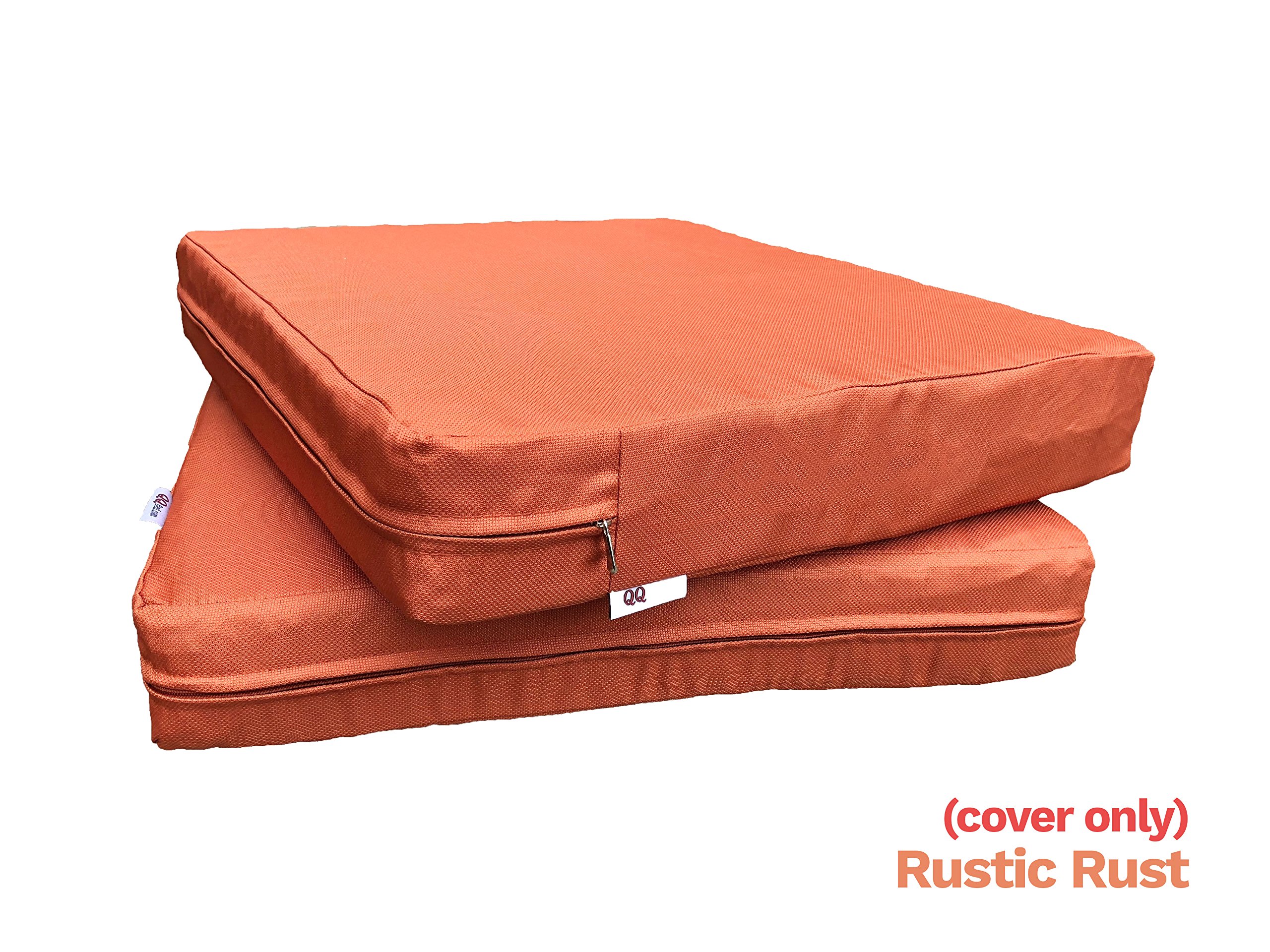 Qqbed 4 Pack Outdoor Patio Chair Washable Cushion Pillow Seat Covers 24 X 22 Replacement Only X4 Rustic Rust