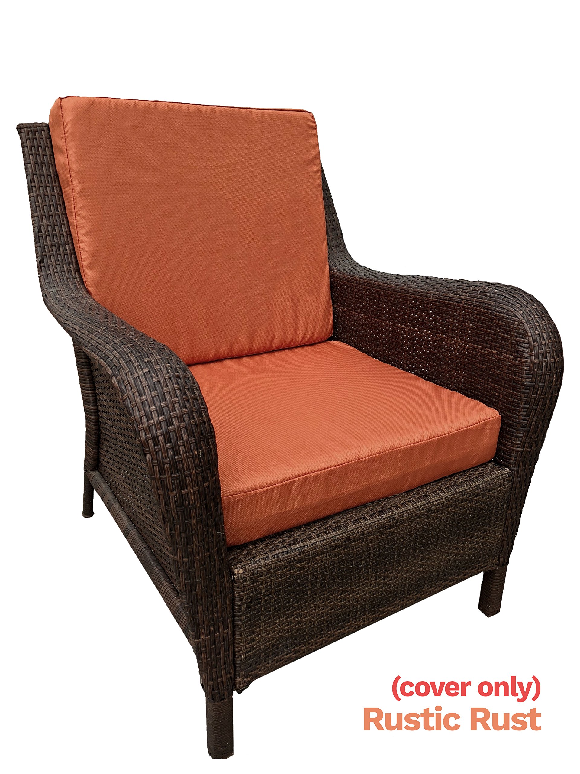 Qqbed 4 Pack Outdoor Patio Chair Washable Cushion Pillow Seat Covers 24 X 22 Replacement Only X4 Rustic Rust