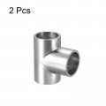 Uxcell Tee Rail Fitting 3-way Zinc Alloy Pipe Connector Brushed For 25mm 1 Od Handrail Railing 2 Pcs