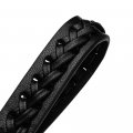 Ipick Image Compatible With Ram 2019 Logo In Black Braided Rope Style Genuine Leather Chrome Hook Key Chain