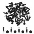 Uxcell 50pcs 7mm Hole Push In Rivet Car Defender Door Weatherstrip Clip Black