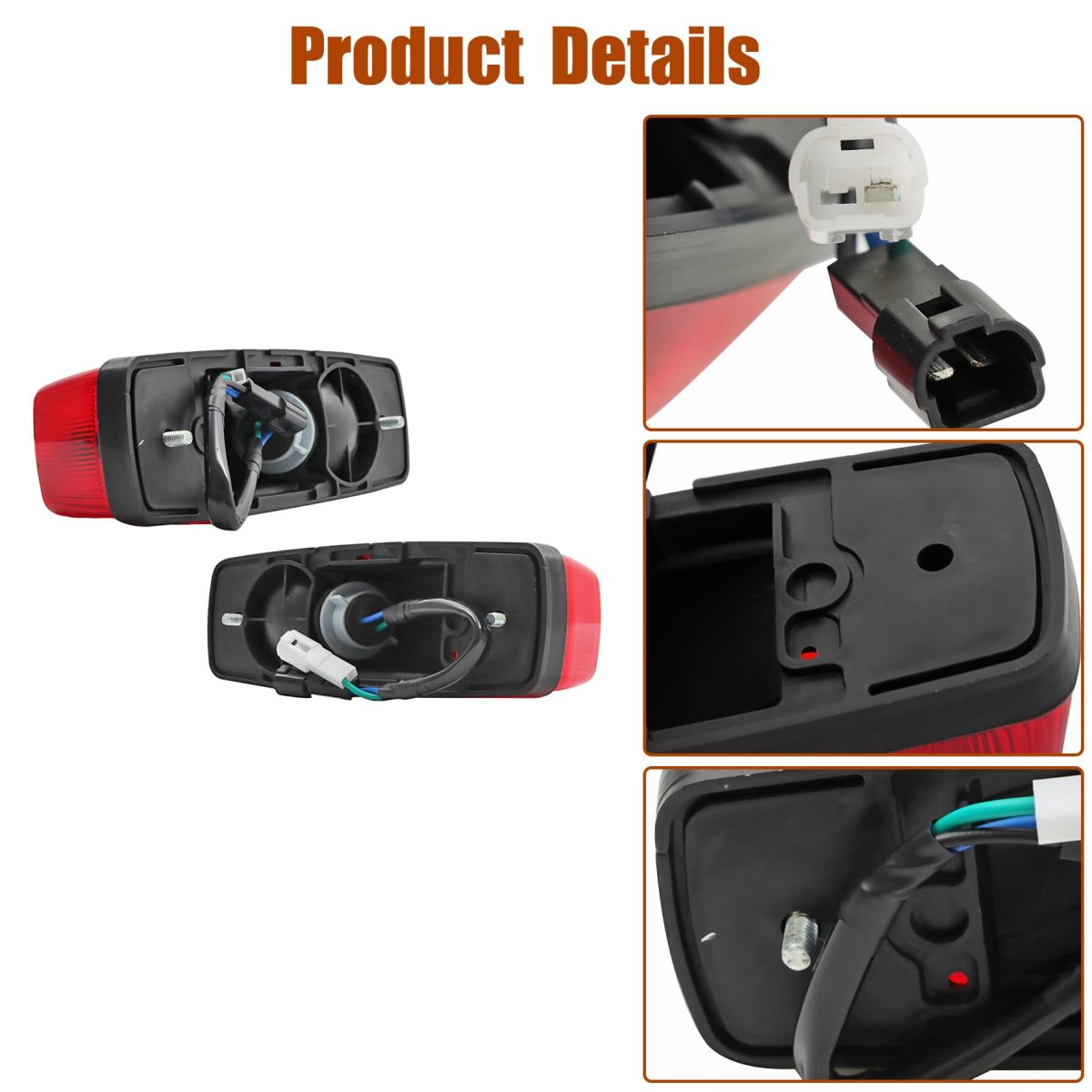 1 Pair Tail Light Replacement For Kubota Rtv400 Rtv500 Rtv900 Rtv1100 Rtvx1120 Rtv1140 Replaces Hk750-62700 Hk75062700 Red Led