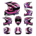 Tcmt Dot Youth Kids Motocross Offroad Street Helmet Full Face Motorcycle Atv Dirt Bike Gloves Goggles Rose Red-s 