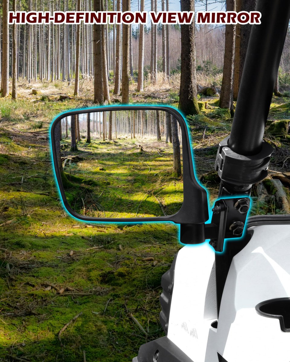 Side Rear View Mirrors For Kawasaki Mule Pro Fxt Dxt Dx Fx 2015 2027 Foldable Adjustable Wide No Drill Installation 2 Piece Set