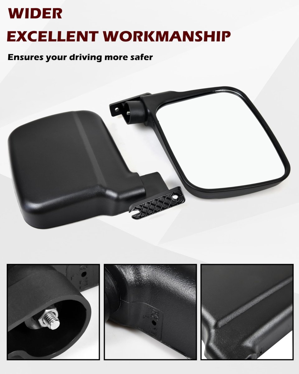 Side Rear View Mirrors For Kawasaki Mule Pro Fxt Dxt Dx Fx 2015 2027 Foldable Adjustable Wide No Drill Installation 2 Piece Set