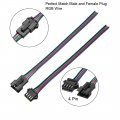 Uxcell Rgb Wire 4 Pin Male Female Cable For 5050 3528 5630 Led Light Strip 10sets