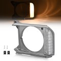 Driver Side Headlight Bezel For 1979 1981 Toyota Pickup Base Dlx Sr5 Gray With Clear Lens Replacement 8162089105 To2512133 