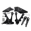 Tcmt Black Front Footrest Foot Pegs Bracket Fits For Kawasaki Ninja Zx6r 05-08 Zx636 05-06