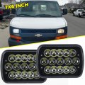 Halo Projector Led Headlights 5x7 In Black Housing For Jeep Cherokee Wrangler Ford F Series E Chevy C10 C20 C30 Gmc Savana And 