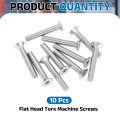 M8-1 25 X 50mm Flat Head Torx Anti Theft Machine Screws 10 Pcs 304 Stainless Steel Drive Countersunk Full Thread Silver