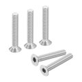 M8-1 25 X 50mm Flat Head Torx Anti Theft Machine Screws 10 Pcs 304 Stainless Steel Drive Countersunk Full Thread Silver 