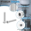 M8-1 25 X 50mm Flat Head Torx Anti Theft Machine Screws 10 Pcs 304 Stainless Steel Drive Countersunk Full Thread Silver