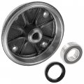 Caltric Rear Left Or Right Brake Drum Kit Compatible With Kawasaki Mule 550 Kaf300c 1997 1998-2004