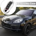 X Autohaux 1 Set Silver Tone Car Remote Key Cover Fob Abs Case Shell For Porsche Cayenne Panamera Macan