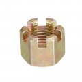 Uxcell 2pcs M16x2mm Hexagon Slotted Nut Grade 10 Carbon Steel Hex Castle Nuts Color Zinc