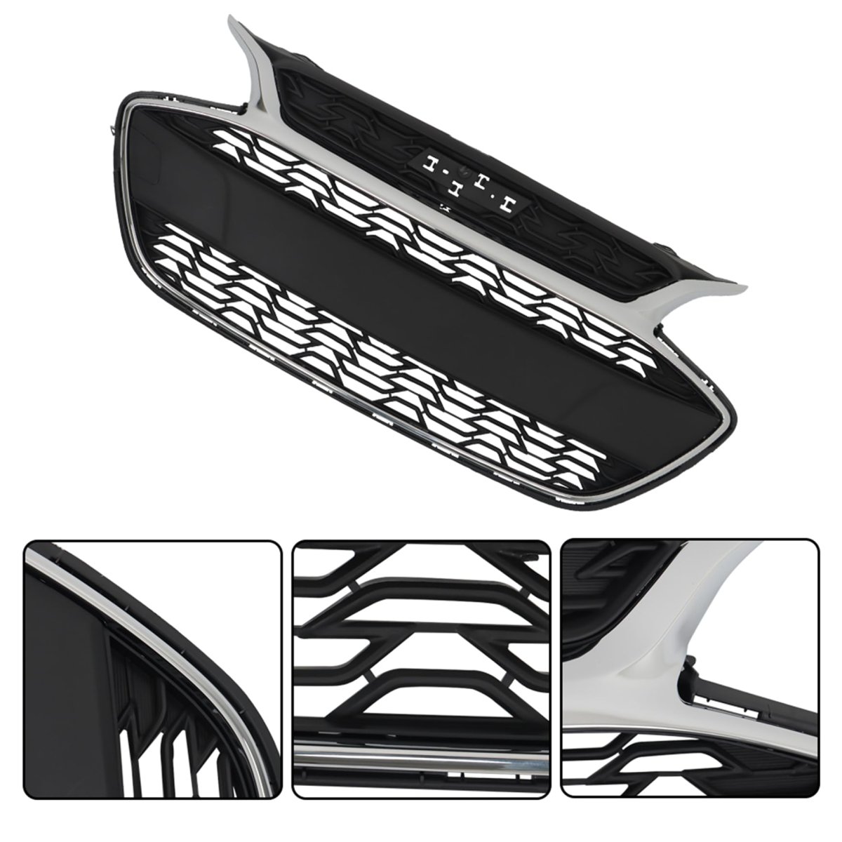 Front Upper Bumper Grille Black And Chrome Replacement For Spark 2019 2020 2021 2022 Part Number 42687998