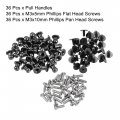 Uxcell 5mm Head Dia Round Knobs Pull Handle 36pcs Zinc Alloy For Drawer Pulls Gift Box Cabinet Door With Screws Black