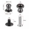 Uxcell 5mm Head Dia Round Knobs Pull Handle 36pcs Zinc Alloy For Drawer Pulls Gift Box Cabinet Door With Screws Black