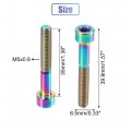 Uxcell Multicolor Universal M5x35 Bike Bicycle Seatpost Screw Seat Tube Round Head Accessory