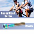 Uxcell Multicolor Universal M5x35 Bike Bicycle Seatpost Screw Seat Tube Round Head Accessory