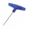 Blue Copper Tone Metal Body T Shaped 2mm Inner Hex Spanner Key Wrench 