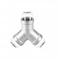 Uxcell Stainless Steel 304 Cast Pipe Fitting 1 4 Bspt Female Class 150 Y Shaped Connector Coupler