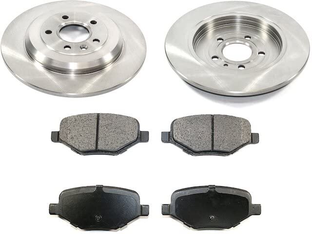 Rear Semi Metallic Brake Pads And Rotor Kit For 2011 2014 Ford Edge Position Traditional Rotors