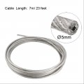 Uxcell Stainless Steel Wire Rope Cable 5mm 0 2 Inch Dia 23ft 7m Length 6 Gauge 304 Grade Pvc Coated For Hoist Lifting Grinder
