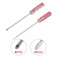 Uxcell Ph2 Phillips 6mm Slotted Magnetic Screwdriver Set Of 2 Pieces 6 Inch Round Shaft Clear Red Crystal Handle