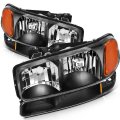 Headlights For 1999 2000 2001 2002 2003 2004 2005 2006 Gmc Sierra 1500 1999-2006 Yukon 2000-2006 Xl Pair Headlight Assembly