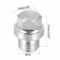 Uxcell M10 X 1 Male Outer Hex Head Plug 304 Stainless Steel Solid Thread Corrosion Resistant Bung Pipe Fitting 3pcs