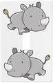 Baby Rhinoceros Wallplate Decorative Switch Plate Cover 1 Gang Single Toggle 