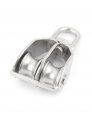 Aexit 15mm Dia Material Handling Stainless Steel Double Sheave Hoist Wire Rope Pulley Wheel Block Snatch Blocks 0 035 Ton