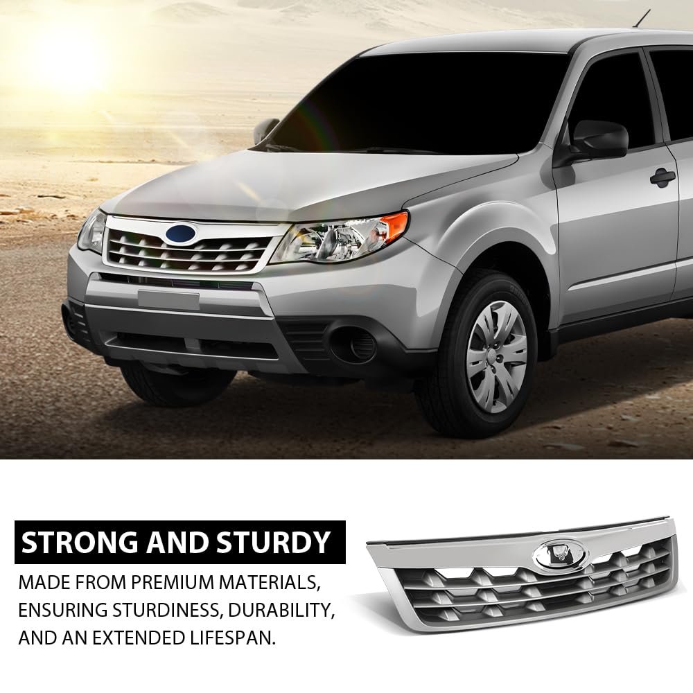 Front Bumper Upper Grille Grill For Subaru Forester 2011 2013 Grey Painted Replacement Part 91121sc040 Su1200149