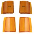 Headlight Assembly Set 4 Piece For 1994 To 1998 Gmc K1500 With Composite Head Lights Waterproof 