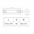 Uxcell 50pcs Brass Straight Pcb Pillar Female Thread Hex Standoff Spacer M3x5x17mm