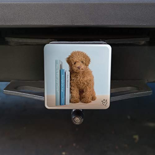 Poodle Puppy Dog Book Shelf Tow Trailer Hitch Cover Plug Insert