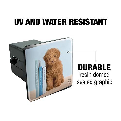 Poodle Puppy Dog Book Shelf Tow Trailer Hitch Cover Plug Insert