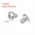 Uxcell M8x10mm Machine Screws Pan Phillips Cross Head Screw 304 Stainless Steel Fasteners Bolts 10pcs