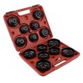15pcs Cup Type Oil Filter Cap Wrench Socket Removal Tool Set W Case 3 8 Drive H 