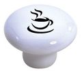 Set Of 2 Black Java Espresso Ceramic Cabinet Drawer Knobs 