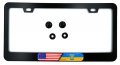 Usa Ukraine Flag Black Aluminium Car License Plate Frame Holder